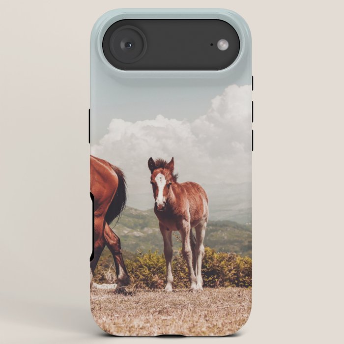 Wild Horses - Horse Photography - Mountains Wanderlust Travel photography by Ingrid Beddoes  iPhone Case Gallery Image 6
