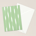 Sage Green Threaded Stripes Minimalist Modern Pattern Stationery Card Gallery Image 2