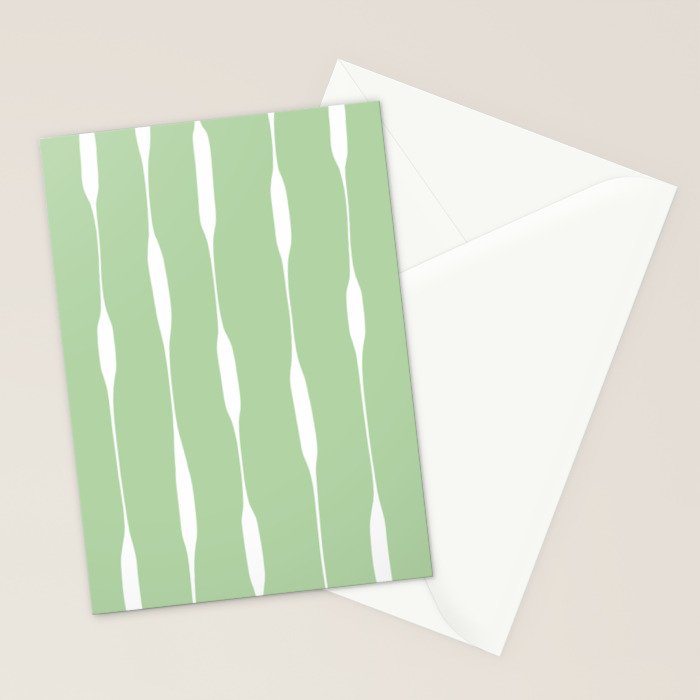 Sage Green Threaded Stripes Minimalist Modern Pattern Stationery Card Gallery Image 2