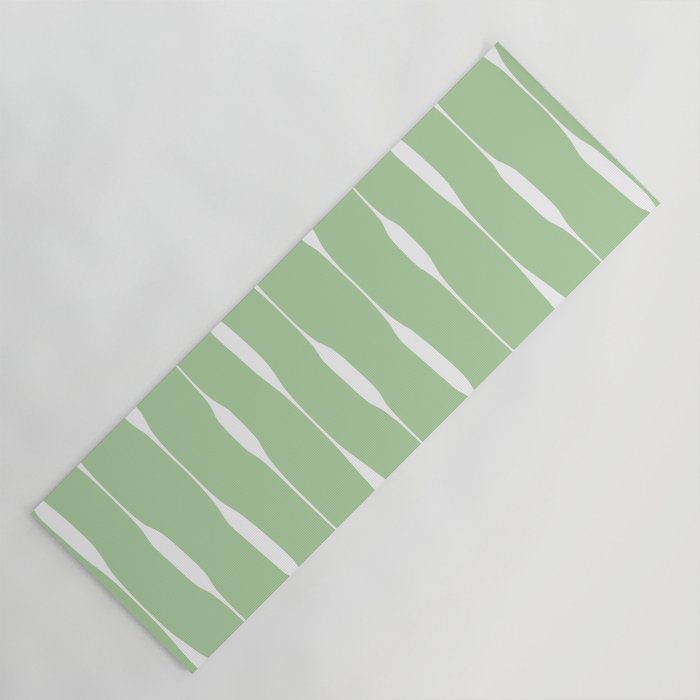 Sage Green Threaded Stripes Minimalist Modern Pattern Yoga Mat Gallery Image 1
