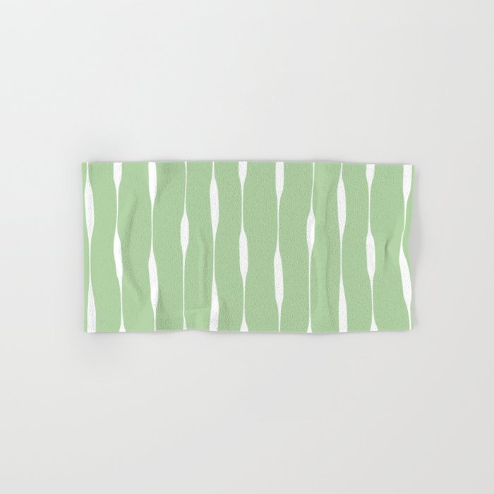 Sage Green Threaded Stripes Minimalist Modern Pattern Bath Towel Gallery Image 1