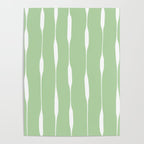 Sage Green Threaded Stripes Minimalist Modern Pattern Poster Gallery Image 4