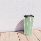 Sage Green Threaded Stripes Minimalist Modern Pattern Travel Mug Gallery Image 4