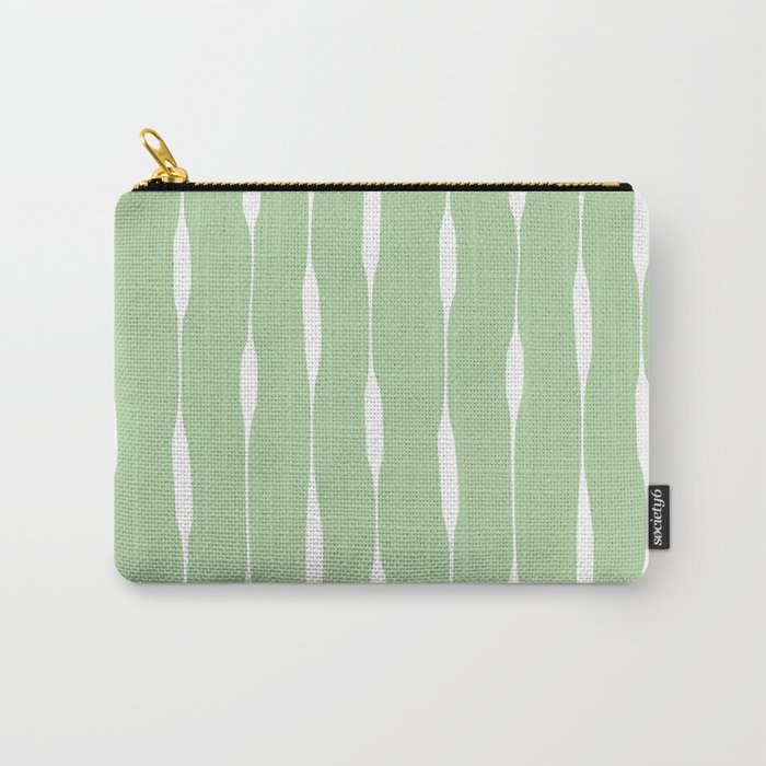 Sage Green Threaded Stripes Minimalist Modern Pattern Carry All Pouch Gallery Image 1