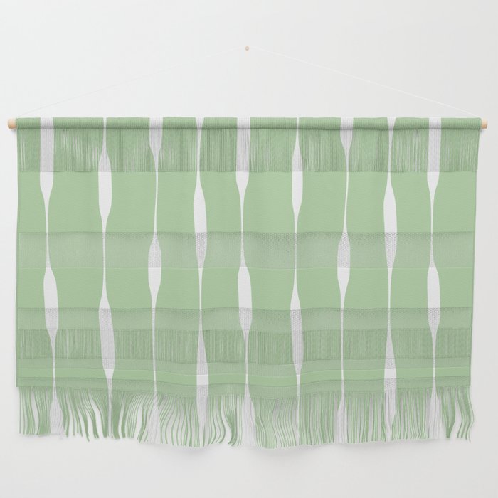 Sage Green Threaded Stripes Minimalist Modern Pattern Wall Hanging Gallery Image 1