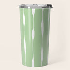 Sage Green Threaded Stripes Minimalist Modern Pattern Travel Mug Gallery Image 2