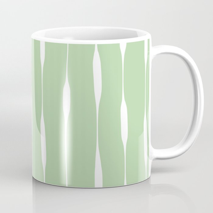 Sage Green Threaded Stripes Minimalist Modern Pattern Coffee Mug Gallery Image 1