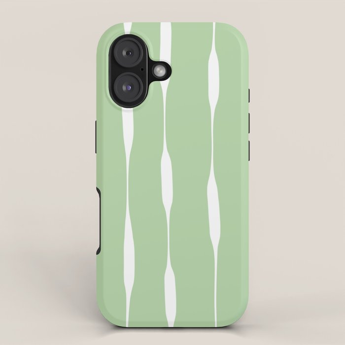 Sage Green Threaded Stripes Minimalist Modern Pattern iPhone Case Gallery Image 1