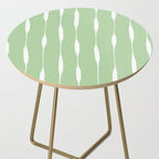 Sage Green Threaded Stripes Minimalist Modern Pattern Side Table Gallery Image 2