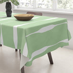Sage Green Threaded Stripes Minimalist Modern Pattern Tablecloth Gallery Image 3