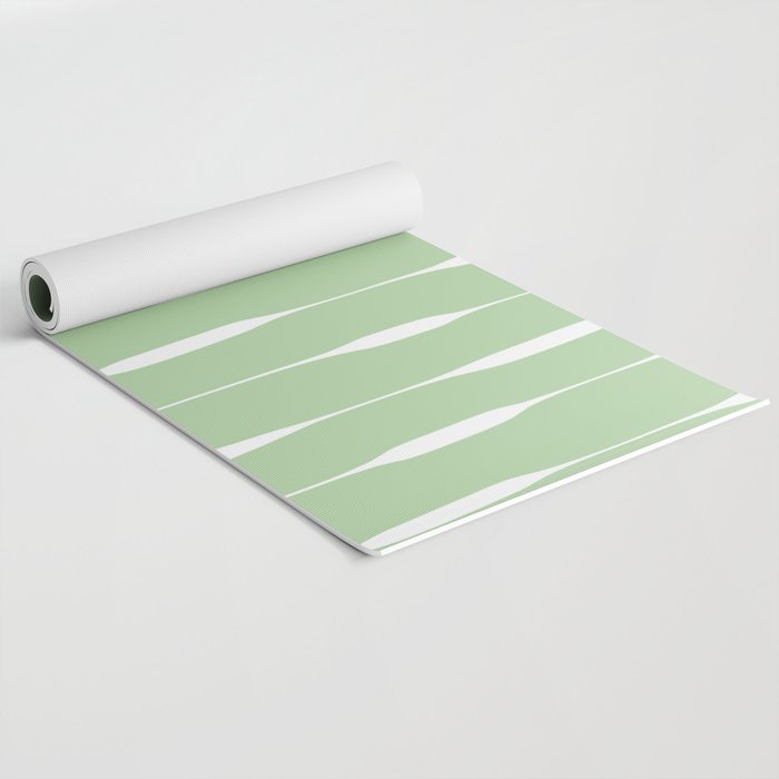 Sage Green Threaded Stripes Minimalist Modern Pattern Yoga Mat Gallery Image 2