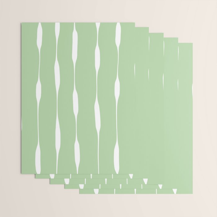 Sage Green Threaded Stripes Minimalist Modern Pattern Wrapping Paper Gallery Image 3