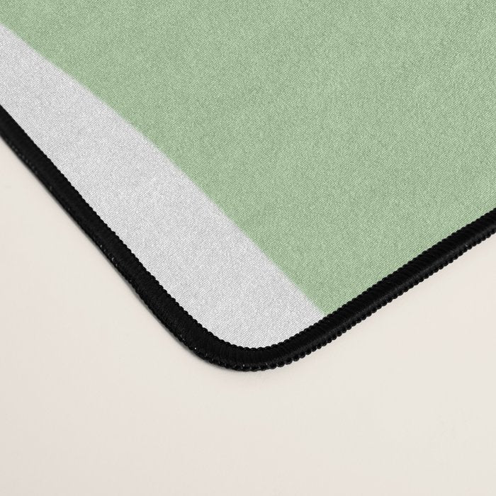Sage Green Threaded Stripes Minimalist Modern Pattern Desk Mat Gallery Image 4