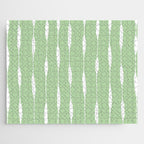 Sage Green Threaded Stripes Minimalist Modern Pattern Jigsaw Puzzle Gallery Image 1