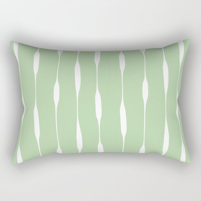 Sage Green Threaded Stripes Minimalist Modern Pattern Rectangular Pillow Gallery Image 2
