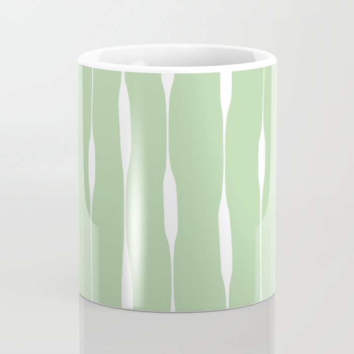 Sage Green Threaded Stripes Minimalist Modern Pattern Coffee Mug Gallery Image 4