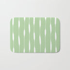 Sage Green Threaded Stripes Minimalist Modern Pattern Bath Mat Gallery Image 1