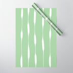 Sage Green Threaded Stripes Minimalist Modern Pattern Wrapping Paper Gallery Image 1