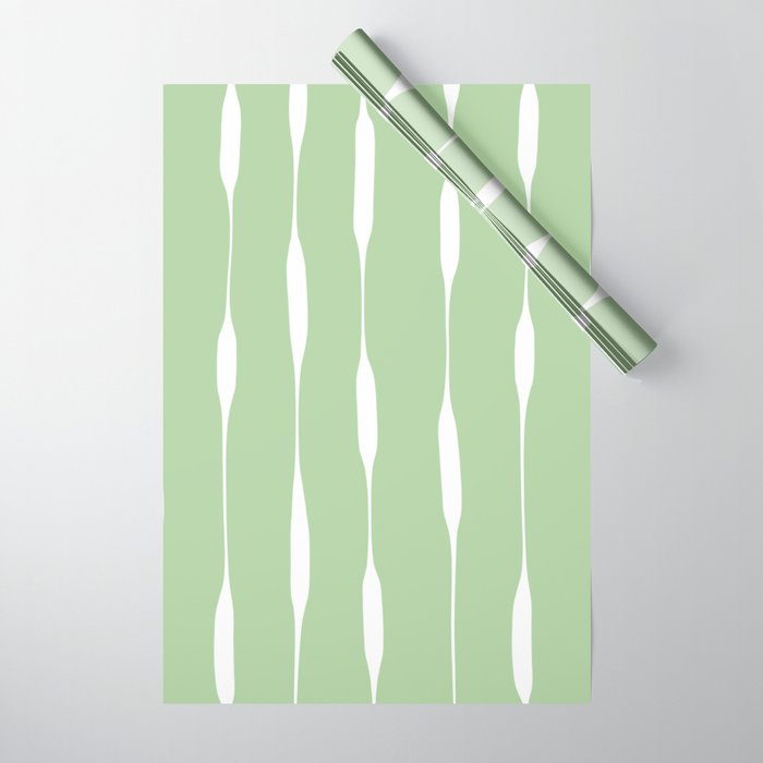 Sage Green Threaded Stripes Minimalist Modern Pattern Wrapping Paper Gallery Image 1