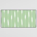 Sage Green Threaded Stripes Minimalist Modern Pattern Desk Mat Gallery Image 3