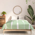 Sage Green Threaded Stripes Minimalist Modern Pattern Comforter Gallery Image 3