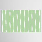 Sage Green Threaded Stripes Minimalist Modern Pattern Tablecloth Gallery Image 2