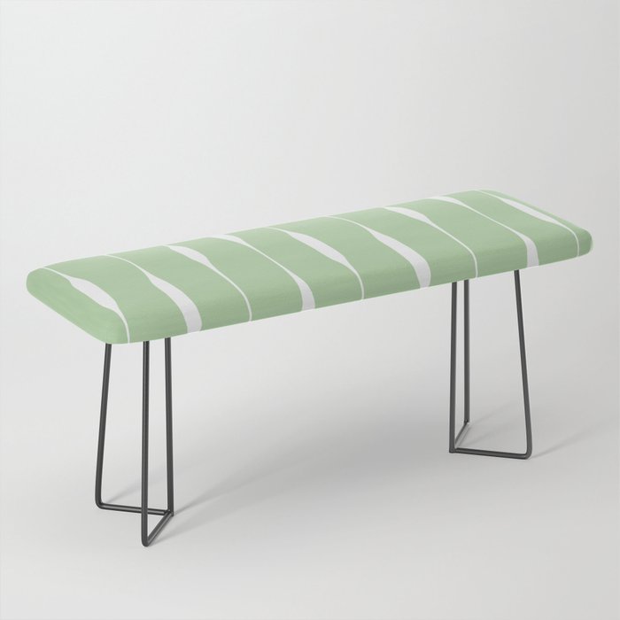Sage Green Threaded Stripes Minimalist Modern Pattern Bench Gallery Image 1