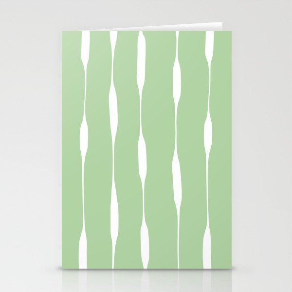 Sage Green Threaded Stripes Minimalist Modern Pattern Stationery Card Gallery Image 2