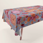 Garden Vegetables & Fresh Fruit in Grey & Rust Tablecloth Gallery Image 1
