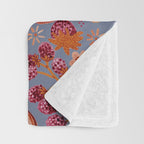 Garden Vegetables & Fresh Fruit in Grey & Rust Throw Blanket Gallery Image 3