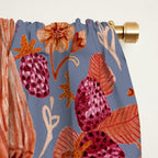 Garden Vegetables & Fresh Fruit in Grey & Rust Window Curtain Gallery Image 2