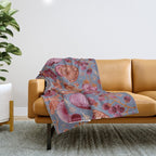 Garden Vegetables & Fresh Fruit in Grey & Rust Throw Blanket Gallery Image 1