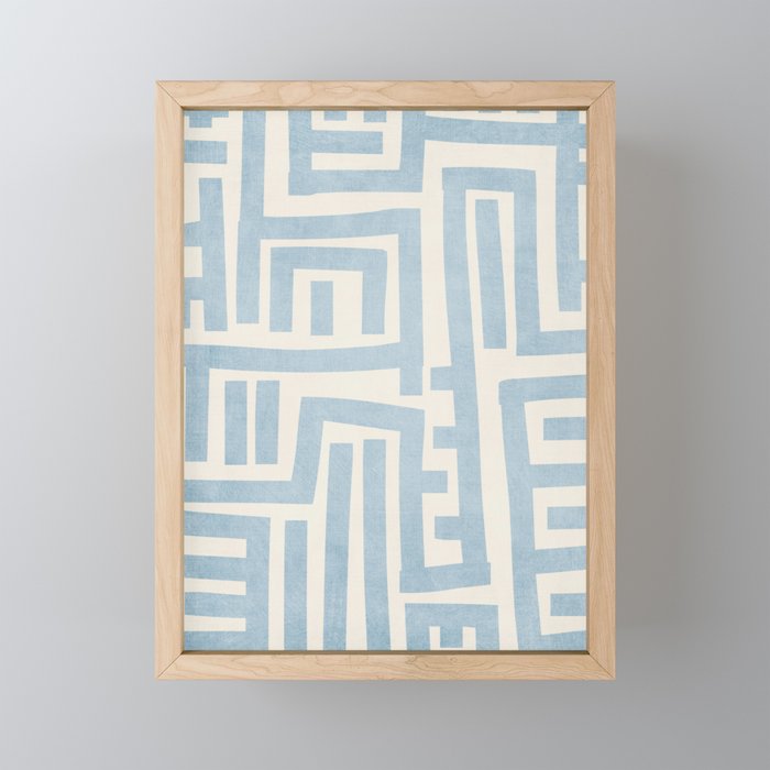 Light Blue Lines Geometric Design Artwork Mini Art Print Gallery Image 1