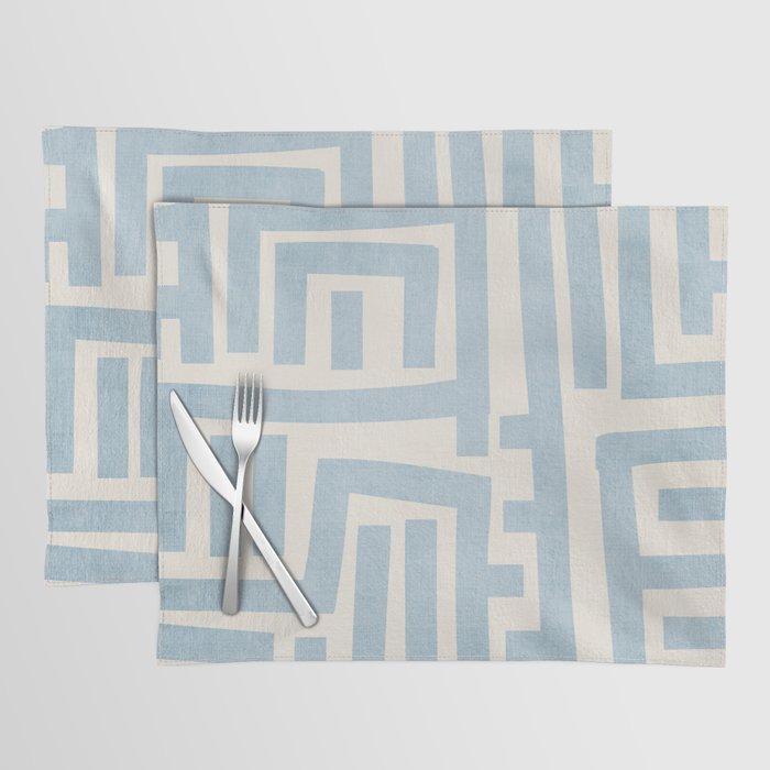 Light Blue Lines Geometric Design Artwork Placemat Gallery Image 1