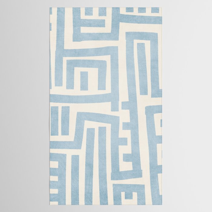 Light Blue Lines Geometric Design Artwork Tablecloth Gallery Image 2