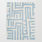 Light Blue Lines Geometric Design Artwork Poster Gallery Image 4