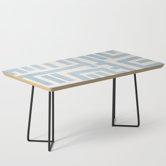Light Blue Lines Geometric Design Artwork Coffee Table Gallery Image 1