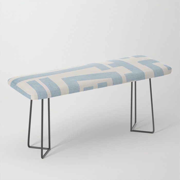 Light Blue Lines Geometric Design Artwork Bench Gallery Image 1