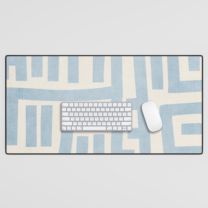 Light Blue Lines Geometric Design Artwork Desk Mat Gallery Image 1