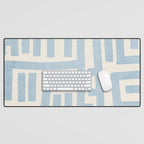 Light Blue Lines Geometric Design Artwork Desk Mat Gallery Image 1