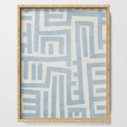 Light Blue Lines Geometric Design Artwork Serving Tray Gallery Image 1