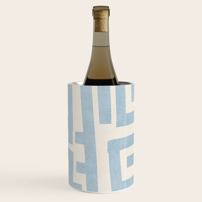 Light Blue Lines Geometric Design Artwork Wine Chiller Gallery Image 3