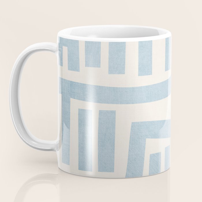 Light Blue Lines Geometric Design Artwork Coffee Mug Gallery Image 3