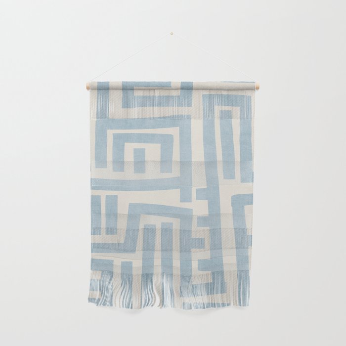 Light Blue Lines Geometric Design Artwork Wall Hanging Gallery Image 1