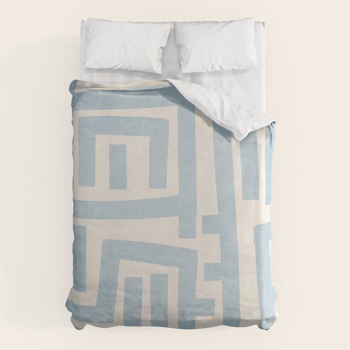 Light Blue Lines Geometric Design Artwork Duvet Cover Gallery Image 1
