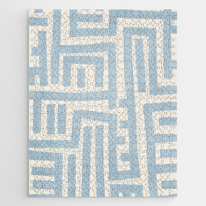Light Blue Lines Geometric Design Artwork Jigsaw Puzzle Gallery Image 1