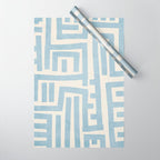 Light Blue Lines Geometric Design Artwork Wrapping Paper Gallery Image 1