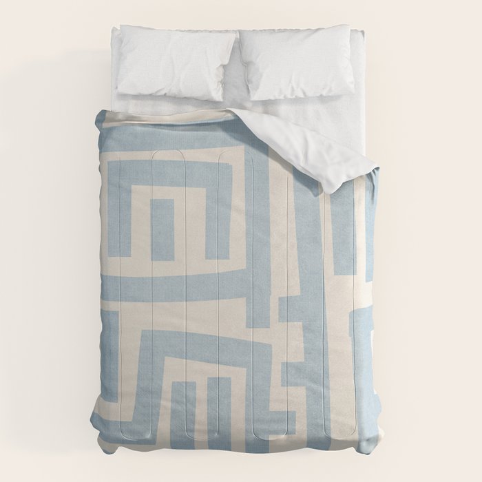 Light Blue Lines Geometric Design Artwork Comforter Gallery Image 6