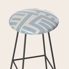 Light Blue Lines Geometric Design Artwork Stool Gallery Image 2