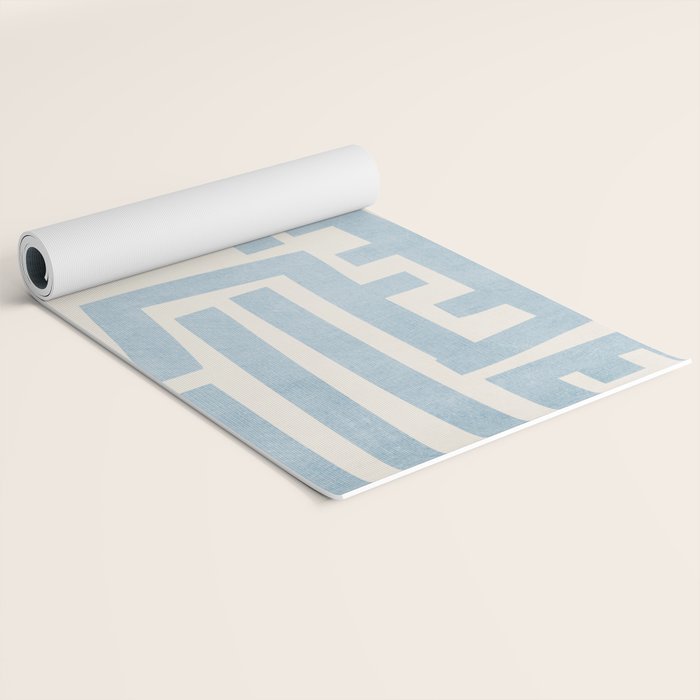 Light Blue Lines Geometric Design Artwork Yoga Mat Gallery Image 2
